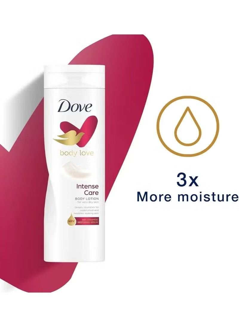 دوف لوشن الجسم دوف بودي لاف إنتنس كير 400 مل – للبشرة شديدة الجفاف مع بانثينول لترميم وتقوية حاجز البشرة - Image 2